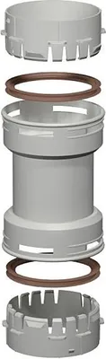 An exploded view of a plumbing fitting assembly, showing its individual components.
