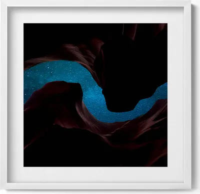 Produktbild von Sternenhimmel– Wandbild mit Rahmen – Gerahmtes Bild  – Wanddekoration – 50x50 cm –  Weiß Rahmen