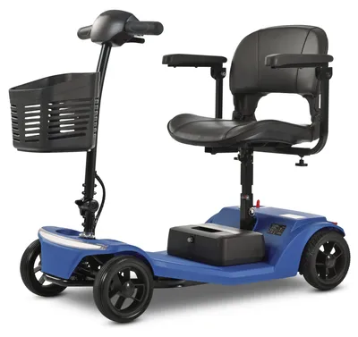 Produktbild von Elektromobil mit vier Rädern für Senioren, Tragkraft 136 kg, Geschwindigkeit 6 km/h, herausnehmbarer Akku, USB-Ladeanschluss, kein Führerschein erforderlich – S2 BLUE Blue
