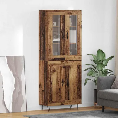 Productafbeelding van vidaXL Hoge kast, gerecycled hout, 69,5 x 34 x 90 cm, houtvezel