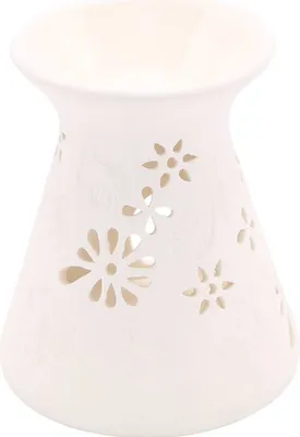 Obrázok produktu pre Candle Brothers Aromatická lampa na čajové sviečky Riet, keramická aromatická lampa, VxŠxH: 10,5x10x10 cm, na vonné oleje a čajové sviečky, biela