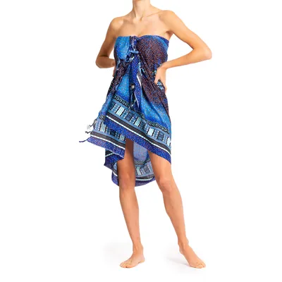 Imagen del producto de PANASIAM, sarong Maoi, 165x113 cm, tonos azules