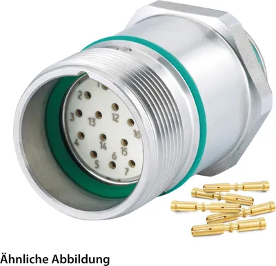Immagine prodotto di SET HUMMEL incl. contatti M23 Segnale INOX Connettore per apparecchiature, crimpatura diritta Numero di poli 11+PE, presa parete frontale - 1