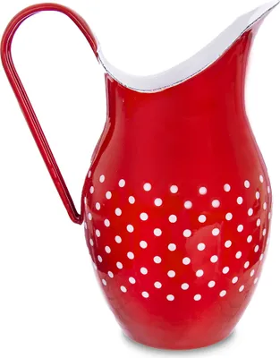 Produktbild von Orion Emaille-Krug retro emailliert ROT MIT WEISSEN PUNKTEN 2,5l