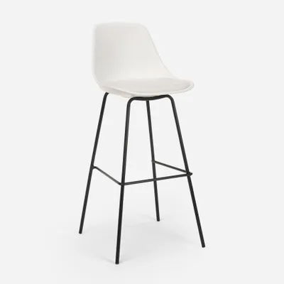 Immagine prodotto di Willis sgabello alto in metallo per cucina, bar con cuscino design moderno - bianco