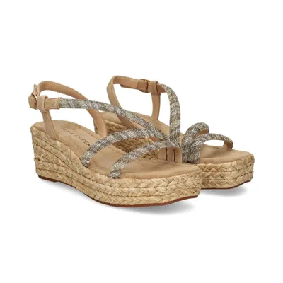 Immagine prodotto di Alma En Pena Sandalo Donna Con Zeppa Media Suede Sand Strass Bicolore V2551455