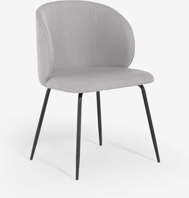 Produktbild von Eleganter gepolsterter Stuhl aus Stoff für Küche und Esszimmer Kasva - Hellgrau