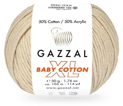 Produktbild von Wolle Gazzal Baby Baumwolle XL 3445 warmes Hellbeige - Stricken & Häkeln