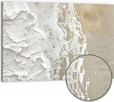 Produktbild von DEQORI Hybrid Leinwand Bild 90x60 cm 'Abstrakte Leichtigkeit' Wandbild Glas flach modern