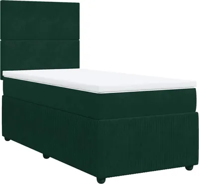 Obrázek produktu pro vidaXL Postel Boxspring s matrací Dark Green 90x190 cm Velvet