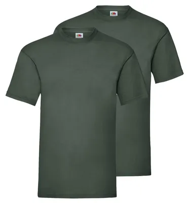 Produktbild von Doppelpack Fruit of the Loom Valueweight T-Shirt + GRATIS MyShirt Stoffbeutel Farbe: flaschengrün Größe: L