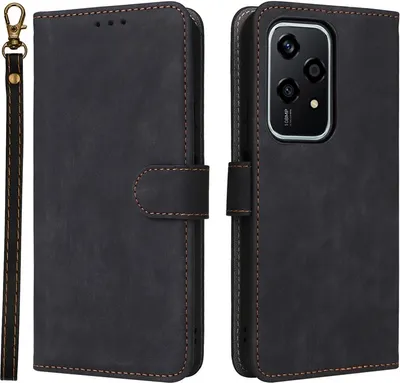 Obrázek produktu pro Pouzdro pro HONOR 200 Lite - Peněženkové pouzdro s odnímatelnou šňůrkou Phonesta Vintage Skin - Černé