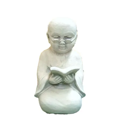 Produktbild von Schöner Mönch mit Brille aus Steinguss perfekt für den Garten die Terrasse oder den Vorgarten ist Frostfest Witterungsbeständig und Neu 47cm H, PO-743