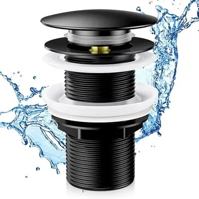Produktbild von Universal Badkamerafvoer ohne Überlauf - Pop-up Gootsteenfassung - G 1 1/4 mit Dichtung - für Bad, Dusche, Waschbecken