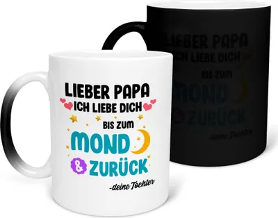 Produktbild von 22Feels Zaubertasse Papa Geschenk von Tochter Vatertag Vater Geburtstag Weihnachten Kaffeetasse Farbwechsel Männer Haferl Geschenkidee Bürotasse