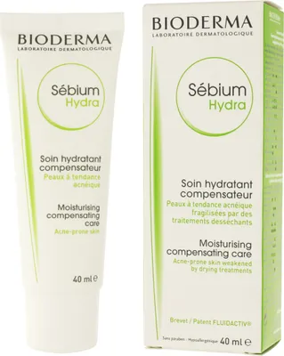 Zdjęcie produktu dla Bioderma Sébium Hydra, Kobiety, Wymagająca skóra, Skóra sucha, Skóra tłusta, Krem, Uspokajający, Nawilżający, Regeneracja, All ages, 40 ml
