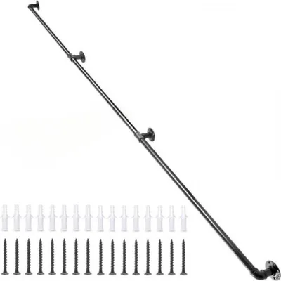 Immagine prodotto di Corrimano lungo per scale - 240 cm - Acciaio - Con staffe - Interno ed esterno