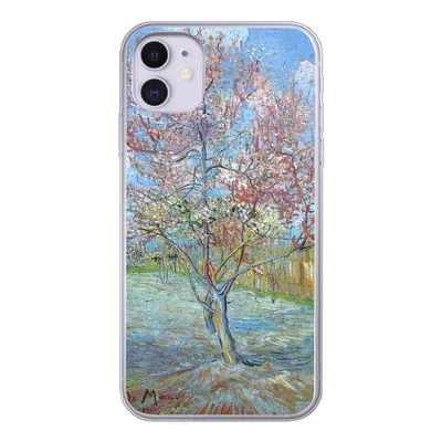 Produktbild von MuchoWow® Handyhülle Schutzhülle Hülle für iPhone 11 Der rosa Pfirsichbaum - Vincent van Gogh Silikon Softcase Handy Hülle - Handytasche