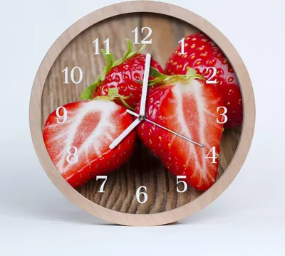 Produktbild von Holzuhr 30fi cm wanduhr - Erdbeer-Frucht