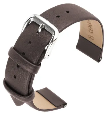 Produktbild von Lederarmband Ersatzband Uhrenarmband - 20 mm - Edelstahlschließe - Weiches Kalbsleder - Für universelle Uhren