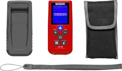 Produktbild von Benning Laser-Entfernungsmessgerät, 60 m, Fläche, Entfernung, Volumen, Messwertspeicher, 1 Stk.