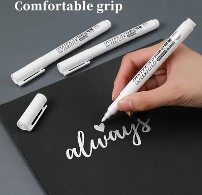 Produktbild von 12pcs Farbe Stifte 1mm extra feiner Tipp weiße Acryl -Permanentmarker Stifte DIY Art Projects Accessoires