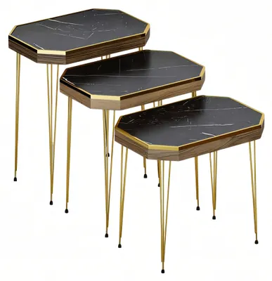 Produktbild von Schwarzer Holz Beistelltisch modern elegant für Wohn- und Schlafzimmer