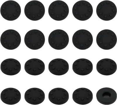 Productafbeelding van Zwarte knoophoezen voor jeans - Set van 20 - Geschikt voor 16-20 mm - Siliconen knopen - Hoes met sterrenpatroon - Shirt - Knopen - Hoes voor aviod