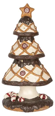 Obrázok produktu pre Clayre & Eef Vianočná dekorácia figúrka Vianočný stromček Ø 22x43 cm Hnedá Béžová Keramický materiál