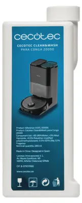 Zdjęcie produktu dla Cecotec A01_EU01_103595, Roztwór czyszczący, Odkurzacz robot, Niebieski, Biały, 280 ml, 1 szt.