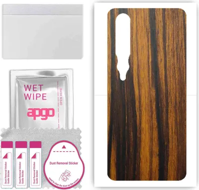 Produktbild von apgo Rückseite Schutzfolie, Skin, kompatibel mit Xiaomi Mi 10 5G, Hinten Displayschutzfolie aus Vinylfolie, kratzfest, einfache Montage - Tigerwood