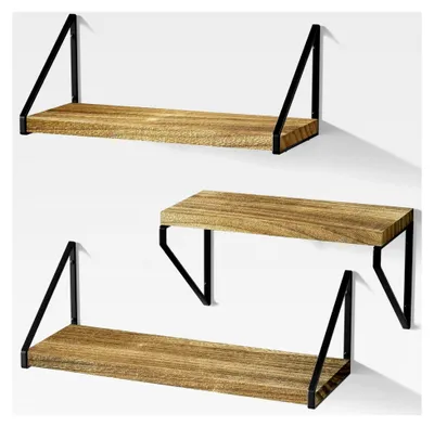Produktbild von 3er Set Wandregale zur Montage für Wohnzimmer, Schlafzimmer und Küche