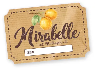 Produktbild von Itenga 50 x Marmeladenetikett rechteckig 6x4cm Mirabelle
