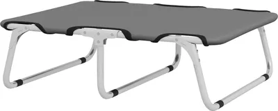 Zdjęcie produktu dla Podwyższone legowisko dla psa, legowisko dla zwierząt na zewnątrz, leżak dla małych psów do 10 kg, Oxford, szary 71 x 58 x 20 cm