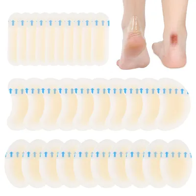 Image de Pansements hydrocolloïdes, imperméables, en gel, boîte de 30, pour le talon, les orteils et l'avant-pied