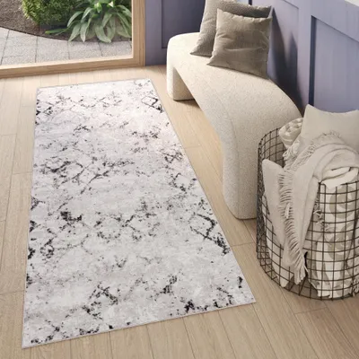 Produktbild von Tapiso Teppichläufer SKY Modern Grau Creme  100 x 300 cm