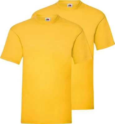 Produktbild von Doppelpack Fruit of the Loom Valueweight T-Shirt + GRATIS MyShirt Stoffbeutel Farbe: sonnenblumengelb Größe: 2XL