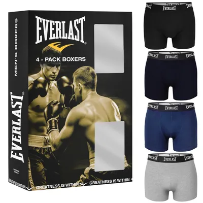 Immagine prodotto di EVERLAST Intimo in Cotone 4 Boxer da Uomo Mix Blu Navy-Nero-Grigio Taglia XXL