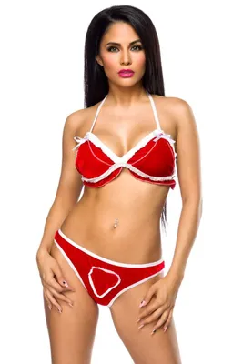 Produktbild von Weihnachts Kostüm 11697 Christmas Set aus Samt X-Mas Valentinstag Outfit, Gr. XS-M