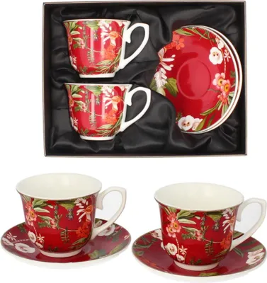 Image de 2 x tasse à café et soucoupe 250 ml Livello Service à café en porcelaine