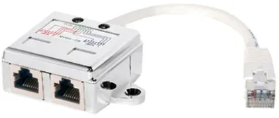 Produktbild von Equip 2-Port Premium Cat.5e RJ45 Splitter, Cat5e, Metallisch, Weiß, 0,15 m, Männlich/Weiblich, -40 - 80 °C, 58 mm