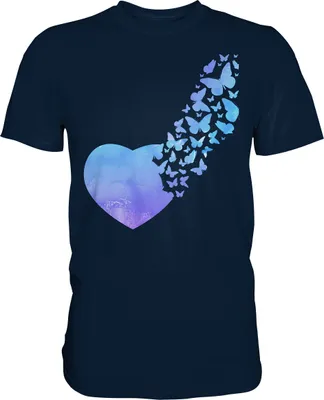 Produktbild von Buntes Frauen Schmetterling T-Shirt – Navy / L