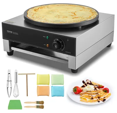 Produktbild von VEVOR elektrischer Crepemaker Crepe-Maschine 3000 W flache Crepe-Grillplatte 40