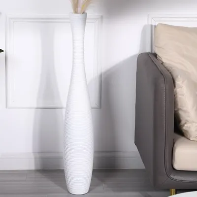 Produktbild von Leewadee Bodenvase 85 cm - Hohe Polyresin Deko für Pampasgras