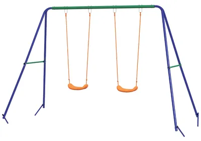 Productafbeelding van Outsunny schommelset voor kinderen, schommelrek met 2 schommels, geschikt voor kinderen van 3 tot 8 jaar