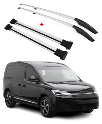 Image de Kit Barres de toit pour VW Caddy 5 2020-2025 L1 Empattement Court Alu Gris 4x