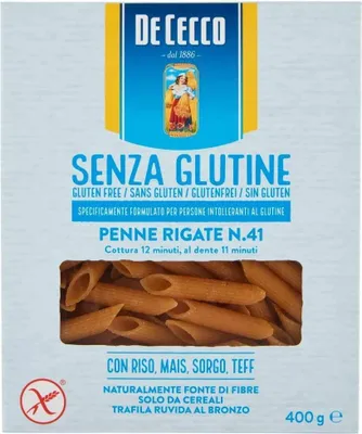 Produktbild von 14x De Cecco Penne rigate senza Glutine No. 41 Glutenfrei pasta nudeln 400G + Italian Gourmet polpa 400g