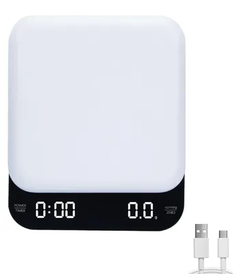 Koffieweegschaal mit Timer, 0,1 g / 3 kg, Barista-Waage, wiederaufladbar