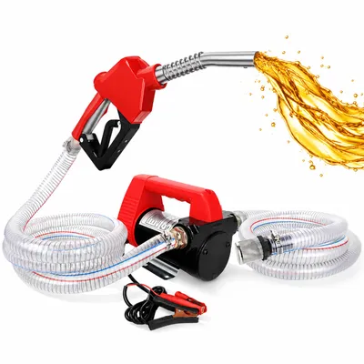 Produktbild von Tragbare Kraftstoffpumpen 12V, Selbstansaugend Dieselpumpe Akku 45L/Min, Fasspumpe Elektrisch mit Selbstabdichtender für Diesel, Öl & Wasser