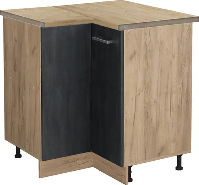 Produktbild von Eckunterschrank Vicco R-Line Schwarz Beton 75.6 cm AP Eiche, Model 47529